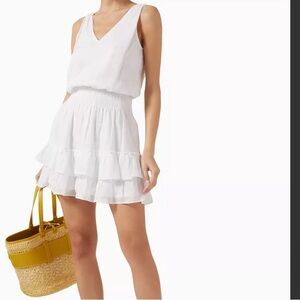 Armani Exchange White Ruffle Mini dress